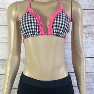 Chynna Dolls Women Halter Checkers Bikini Top Size S